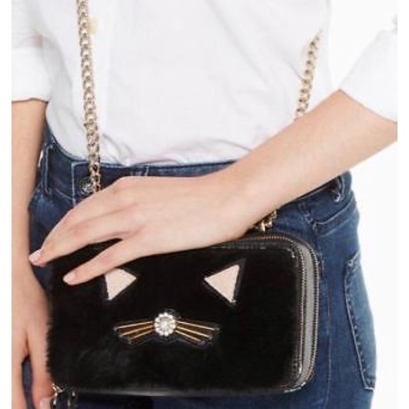 Kate Spade Fur Cat Face Shoulder/Crossbody Bag - Picture 5 of 6